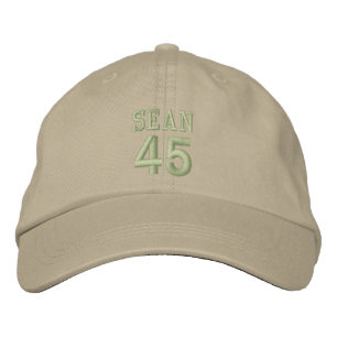 Gorra Bordada 45 Nombre personalizado de cumpleaños OLIVE VERDE
