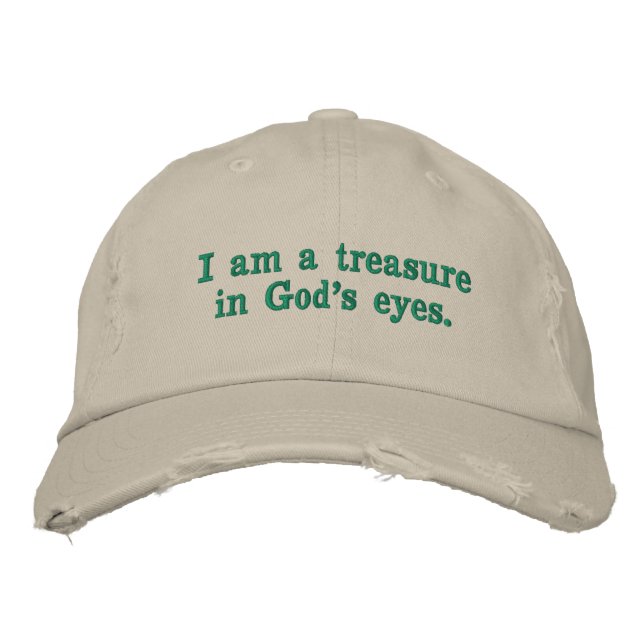 Gorra Bordada 4. Soy un tesoro en los ojos de Dios. (Anverso)