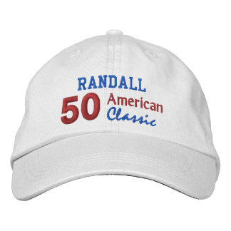Gorra Bordada 50.º cumpleaños azul blanco rojo estadounidense CL