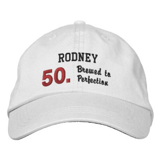 Gorra Bordada 50.º cumpleaños rojado a PERFECCIÓN rojo blanco V0