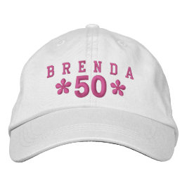 Gorra Bordada 50.º Personalizado de cumpleaños PINK Embroidery H