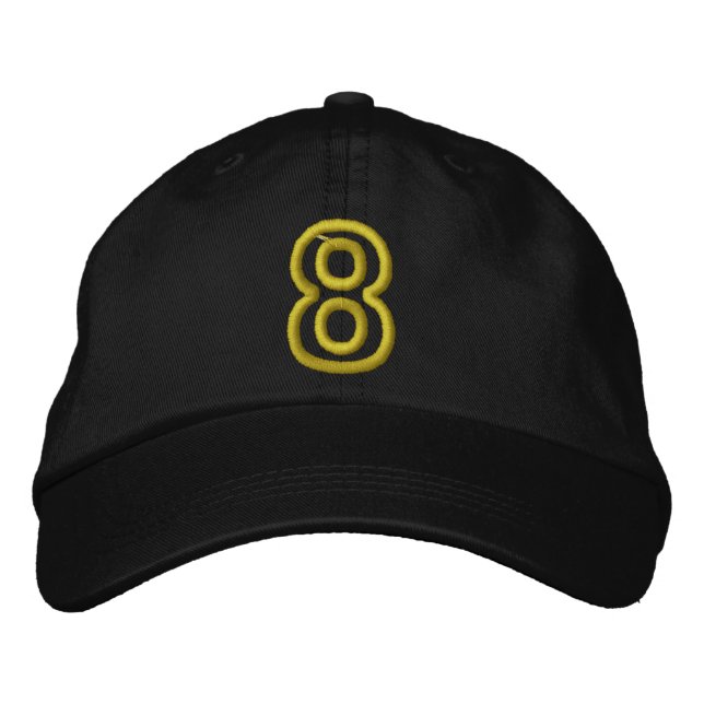 Gorra Bordada "8" Número atlético pequeño (Anverso)