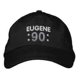 Gorra Bordada 90.º Nacimiento Nombre personalizado BLANCO NEGRO 