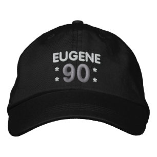 Gorra Bordada 90.º Nacimiento Nombre personalizado BLANCO NEGRO