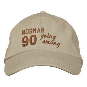 Gorra Bordada 90 Cumpleaños con fuerte PIEDRA y PENNY V01F4