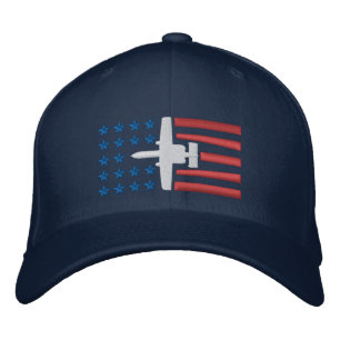 Gorra Bordada A-10 Atacar Estrellas Jet y Stripes - Azul blanco