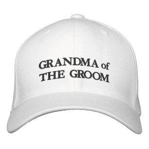 Gorra Bordada Abuela del boda de moda blanco y negro de Groom