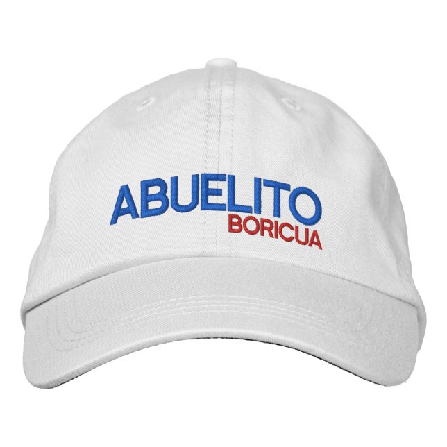 Gorra Bordada Abuelito Boricua: Puerto Rico (Anverso)