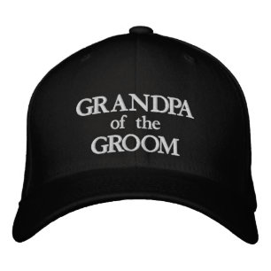 Gorra Bordada Abuelo de moda del boda blanco y negro de Groom