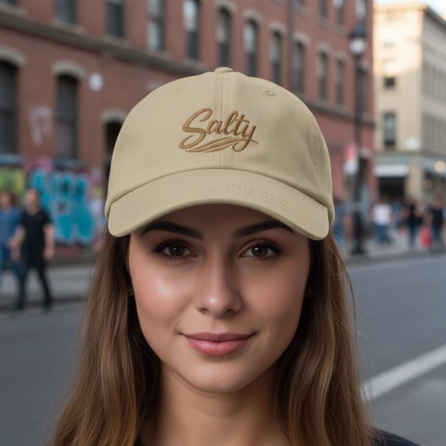 Gorra Bordada Actuando con sal graciosa sarcasmo diciendo (Acting Salty Funny Sarcasm Saying Embroidered Baseball Cap by Ricaso. dry humor, witty comebacks.)