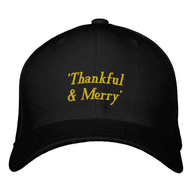 Gorra Bordada "Agradecido y Alegre" (Anverso)