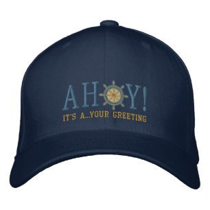 Gorra Bordada ¡AHOY Personalizado! Saludos Náuticos Embroidery