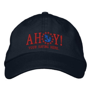 Gorra Bordada ¡AHOY! Saludos Náuticos Embroidery