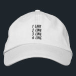 Gorra Bordada Ajustables personalizada lo hacen usted mismo<br><div class="desc">Cree su propio gorra ajustable. ¡Utilice la herramienta de diseño para cargar su arte,  diseños,  o imagen para crear el que está de un gorra ajustable bueno! Usted puede también añadir el texto. cree sus propios casquillos únicos de Ricaso</div>
