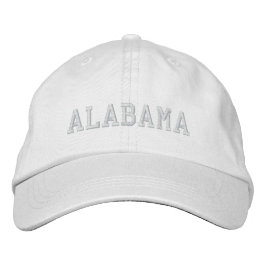 Gorra Bordada Alabama Bordado Tapón Regulable Básico Blanco