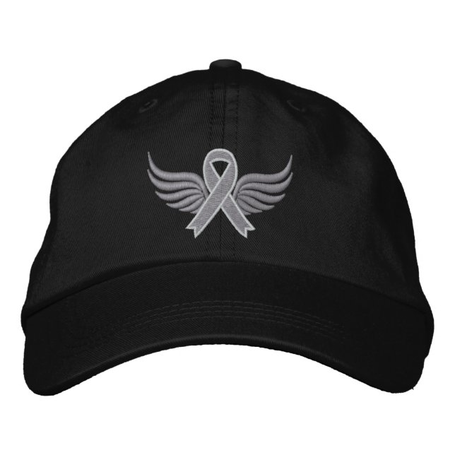 Gorra Bordada Alas de cinta de la diabetes (Anverso)