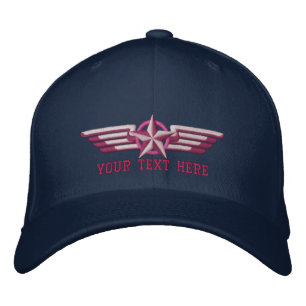Gorra Bordada Alas piloto de distinciones de estrella personaliz