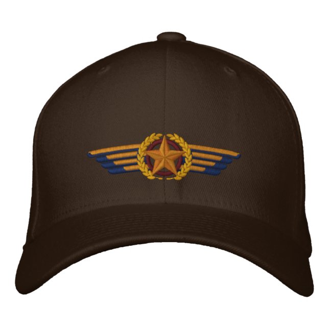 Gorra Bordada Alas piloto de los Laureles de la Estrella Borrada (Anverso)