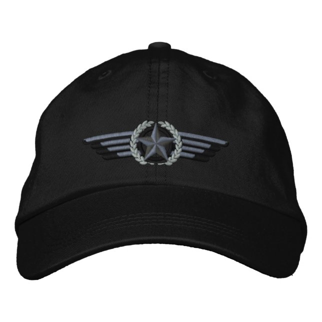 Gorra Bordada Alas piloto de los Laureles de la Estrella Borrada (Anverso)