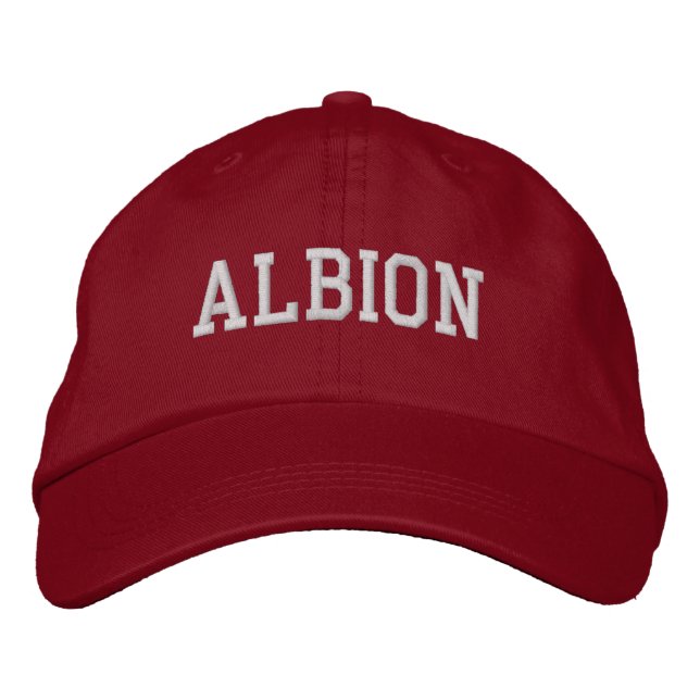 Gorra Bordada Albion Michigan bordó sombrero de béisbol (Anverso)