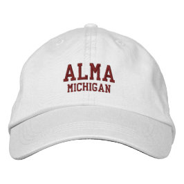 Gorra Bordada Alma Michigan bordó sombrero de béisbol