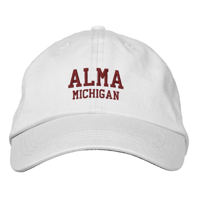 Gorra Bordada Alma Michigan bordó sombrero de béisbol (Anverso)