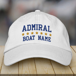 Gorra Bordada Almirante Náutico Nombre De Tu Barco Blanco