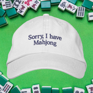 Gorra Bordada Amante del Mahjong / Lo siento, tengo Mahjong dive