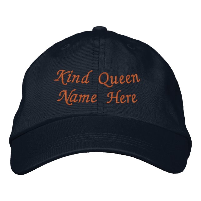 Gorra Bordada Amar la regla de texto Reina Personalizado con gra (Anverso)