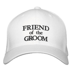 Gorra Bordada Amigo de la elegante boda blanca y negra de Groom