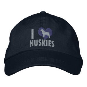 Gorra Bordada Amo a Huskies Blue