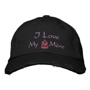 Gorra Bordada Amo A Mi Madre En Francés Negro