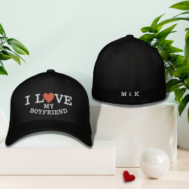 Gorra Bordada Amo a mi novio Personalizado del Monograma del Cor