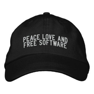Gorra Bordada Amor por la paz y software libre