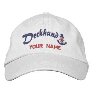 Gorra Bordada Ancla Salvavidas de Ayudante de Cubierta Personali