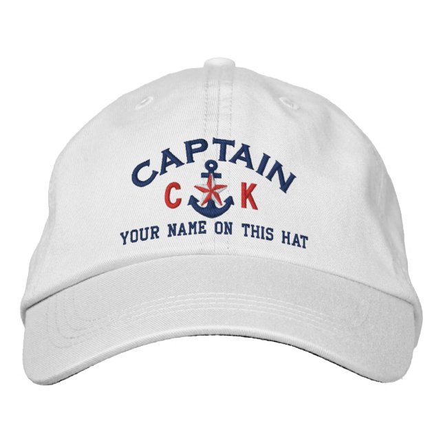 Gorra Bordada Anclaje de estrella del capitán de texto de las in (Anverso)