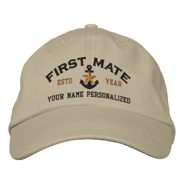 Gorra Bordada Anclaje estelar náutico personalizado de primer ma (Anverso)