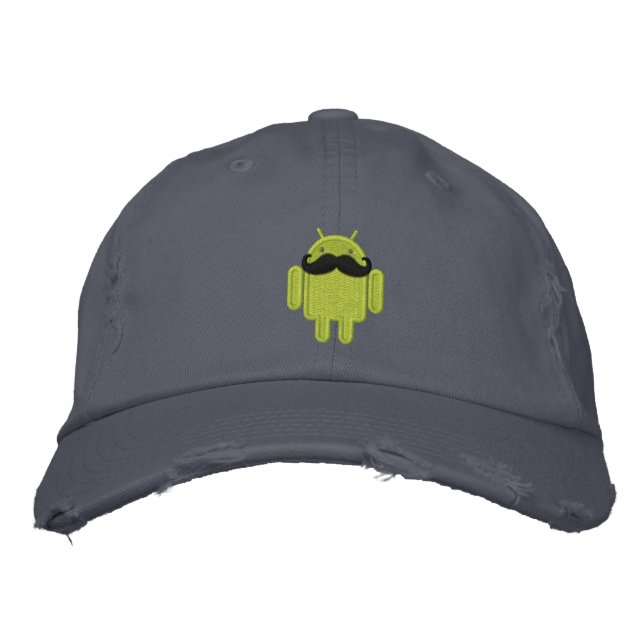 Gorra Bordada Android Robot Mustache Embroidery (Anverso)
