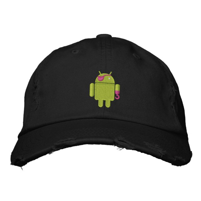 Gorra Bordada Android Robot Pirate Embroidery (Anverso)