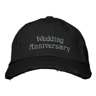 Gorra Bordada Aniversario de Boda Clásico Sombrero Negro Distors
