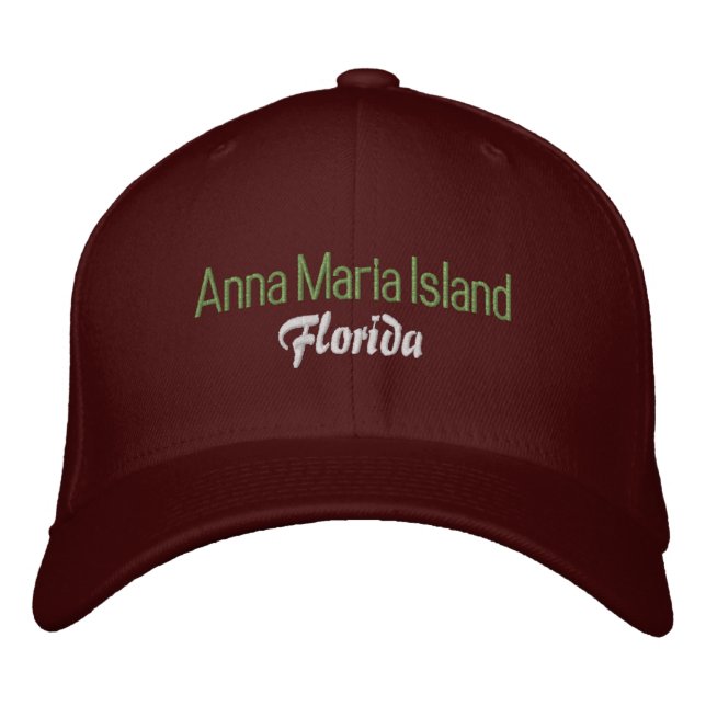Gorra Bordada Anna Maria Island Florida: Sombrero de Béisbol Emb (Anverso)