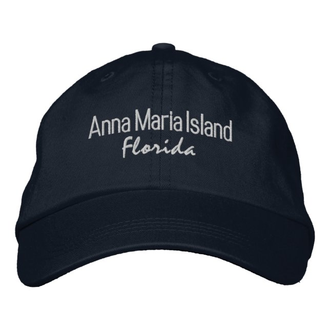 Gorra Bordada Anna Maria Island Florida: Sombrero de Béisbol Emb (Anverso)