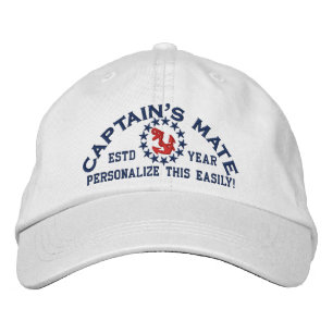 Gorra Bordada AÑO personalizable y nombra al portón del capitán