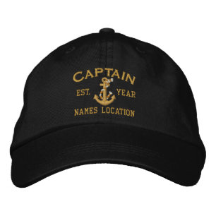 Gorra Bordada AÑO personalizable y nombre al capitán Rope Anchor