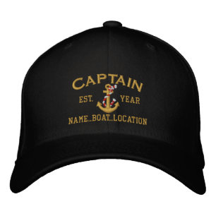 Gorra Bordada AÑO personalizable y nombre al capitán Rope Anchor