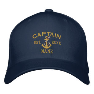 Gorra Bordada AÑO personalizable y nombre al capitán Rope Anchor