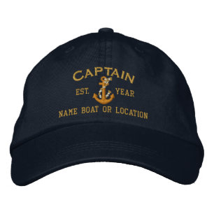 Gorra Bordada AÑO personalizable y nombre al capitán Rope Anchor