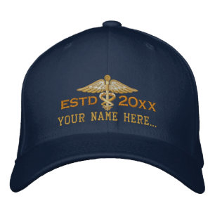 Gorra Bordada Año Personalizado Su Caducto Médico de Texto