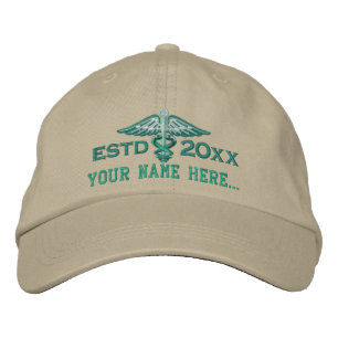 Gorra Bordada Año Personalizado Su Caducto Médico de Texto