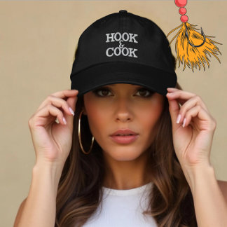 Gorra Bordada Anzuelo de Pesca Personalizado y Regalo de Cocina